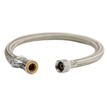 Quickfitting 1/2in Push-to-Connect Straight Valve x 1/2in FIP x 24in Length Faucet Connector Hose LF747SR